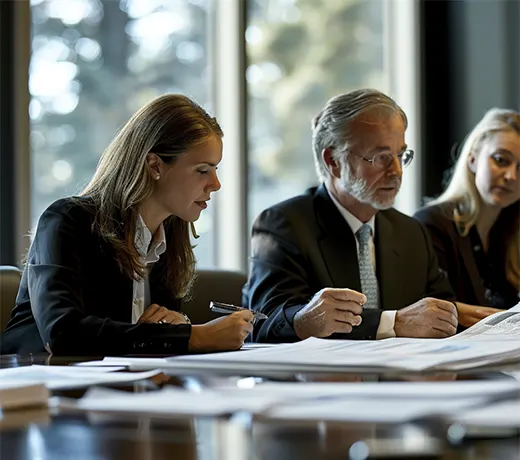 Bookkeeping professionals working together on small business financial reconciliation