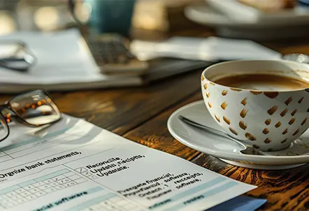Financial documents and reports used for small business bookkeeping catch-up services