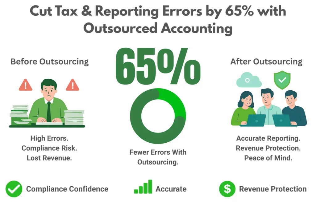Cut Tax And Reporting Errors by 65% with Outsourced Accounting