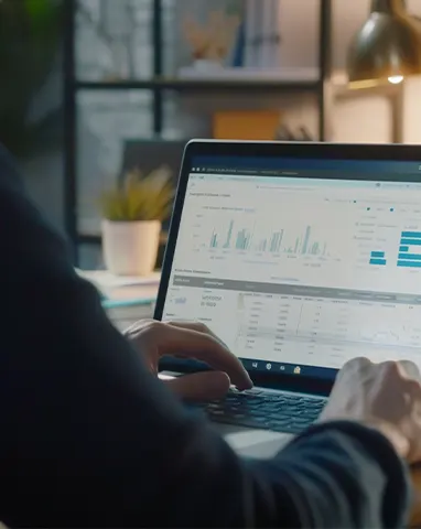 Professional using outsourced controller services for startups to monitor real-time financial dashboards and KPIs.