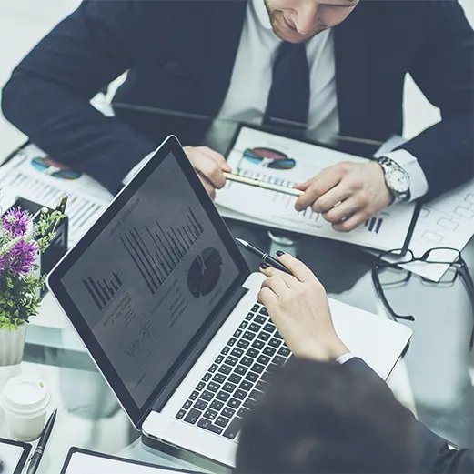 Virtual CFO services team analyzing revenue and profit trends