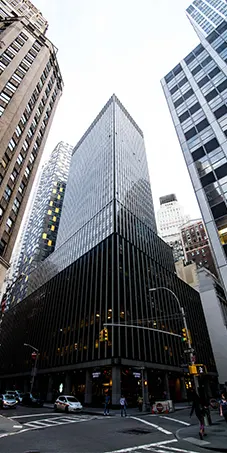 High-rise business buildings depicting NYC virtual CPA services