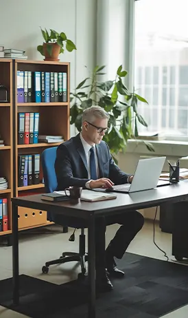 Accountant working on financial reports at a desk, illustrating outsource accounting in North Carolina.