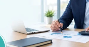 Fractional CFO reviewing financial charts and business reports