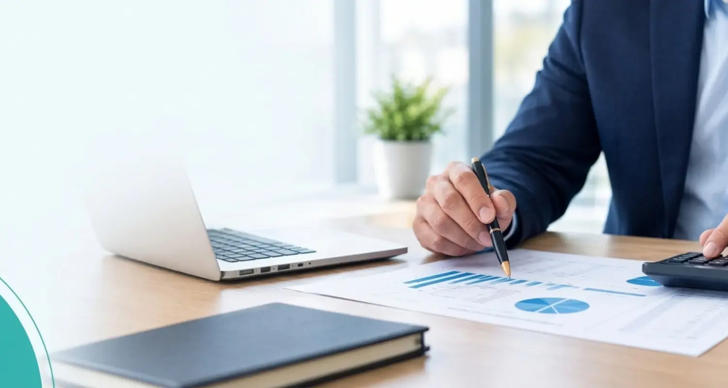 Fractional CFO reviewing financial charts and business reports